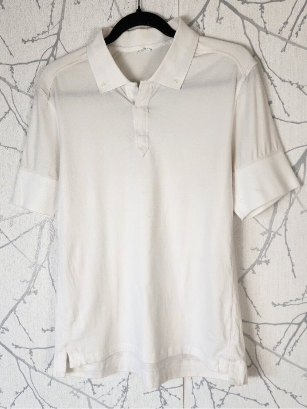 Kit and Ace White Cotton Cashmere Stretch Jersey Polo Shirt